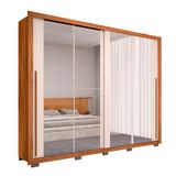 Guarda-roupa Casal Com 4 Espelhos Praticus 2 Pt 4 Gv Freijó E Off White