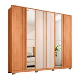 Guarda-roupa Casal Com Espelho Mozart 6 Pt 4 Gv Freijó E Off White