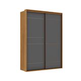 Guarda-roupa Solteiro Qualitá 100% Mdf 2 Pt 3 Gv Freijó E Titânio