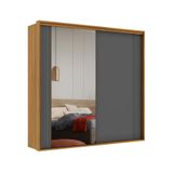 Guarda-roupa Casal Com Espelho Imperium 100% Mdf 2 Pt 6 Gv Freijó E Titânio