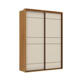 Guarda-roupa Solteiro Qualitá 100% Mdf 2 Pt 3 Gv Freijó E Off White