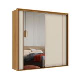Guarda-roupa Casal Com Espelho Imperium 100% Mdf 2 Pt 6 Gv Freijó E Off White
