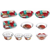 Conjunto De Travessas Refratárias Marinex Em Vidro - 10 Peças