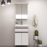 Gabinete De Banheiro 50cm Com Lavatório E Armário Ref 501 Branco