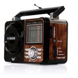 Radio Retro Bluetooth Am Fm Usb Sd Recarregável Portátil Xbass