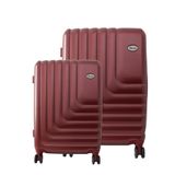 Conjunto De Malas Abs Para Viagem Expansível Ika Flex Cadeado Tsa Rodas Duplas 2pcs- Vermelha, P/m