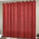 Cortina Glamour Cetim Amassado 2,00m X 1,70m Sala Quarto Varão 2m - Vermelho