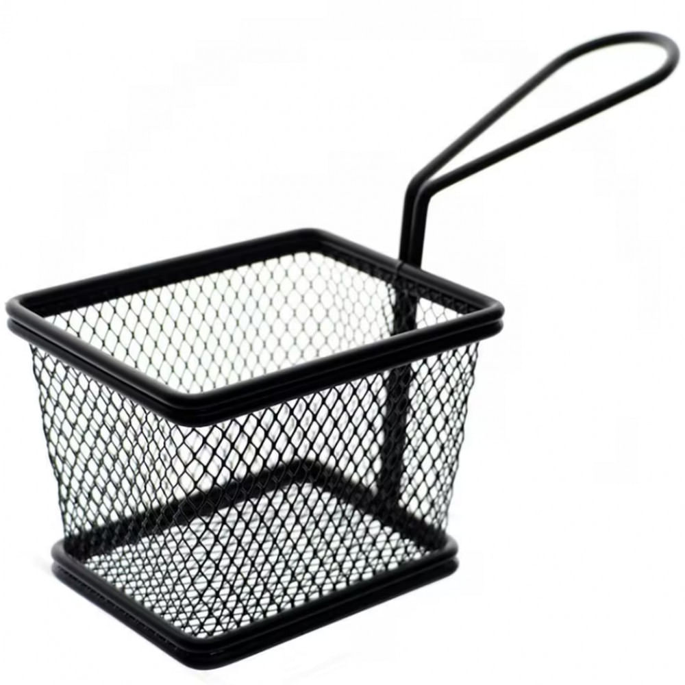 Mini Cesta Retangular Para Alimentos Dynasty Fry Em Aço Inox