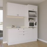 Cozinha Compacta 3 Peças 6 Portas 3 Gavetas Branco Ártico/cinza Argila