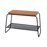 Mesa Lateral Letti Banco Sapateira Industrial Elegante Preto/nozes