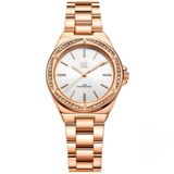 Relógio De Quartzo Feminino Minimalista Com Strass Movimento De Quartzo Dourado