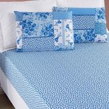 Jogo De Cama Lençol Bouti Estampado Solteiro 02 Peças - Azul Sereno