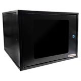 Mini Rack De Parede 19 Gforce, 8u X 570mm, Visor De Acrílico, Preto - 859