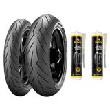 Par Pneu Cb 300 Ninja 300 110/70r17 + 150/60r17 Diablo Rosso 3 Pirelli + Selantes