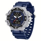 Relógio De Pulso De Quartzo De Moda Esportiva Masculina, Resistênte À Água Azul-wh
