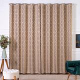 Cortina Turin Jacquard Semiblackout Floral 3,00x2,80m Para Sala Quarto Varão 3m Ilhóses - Avelã