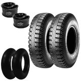 Kit 2 Pneus 750-16 116/114l 10 Lonas At59 Anteo + Camaras + Protetores