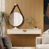 Aparador Suspenso Curvo Buriti Para Sala De Estar Off White