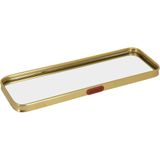 Bandeja Espelhado Metal 3x30x10cm Dourado