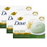 Kit 3 Sabonete Em Barra Dove Erva-doce E Camomila 90g