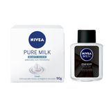Kit Sabonete Em Barra Hidratante Nivea Pure Milk Fresh 90g E Loção Pós Barba Nivea Men Deep Comfort 100ml