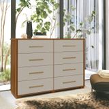 Cômoda 8 Gavetas Lis 127,5cm X 99cm X 45cm Nogueira /gianduia