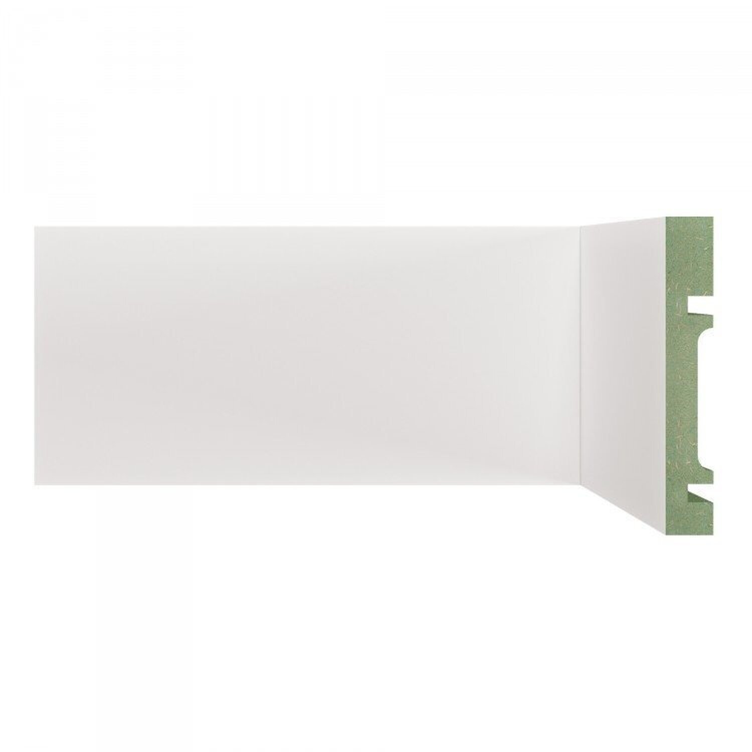 Kit C/5 Barras Rodapé Mdf 1001 Resistente A Umidade Moldufama 15mmx10cm Metro Linear 12m Branco