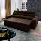 Sofá Retrátil/reclinável Arizona 2,30m Suede Velut Marrom - King House