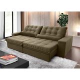 Sofá Retrátil/reclinável Zurique 2,50m Suede Velut Bege C/ Molas No Assento - King House