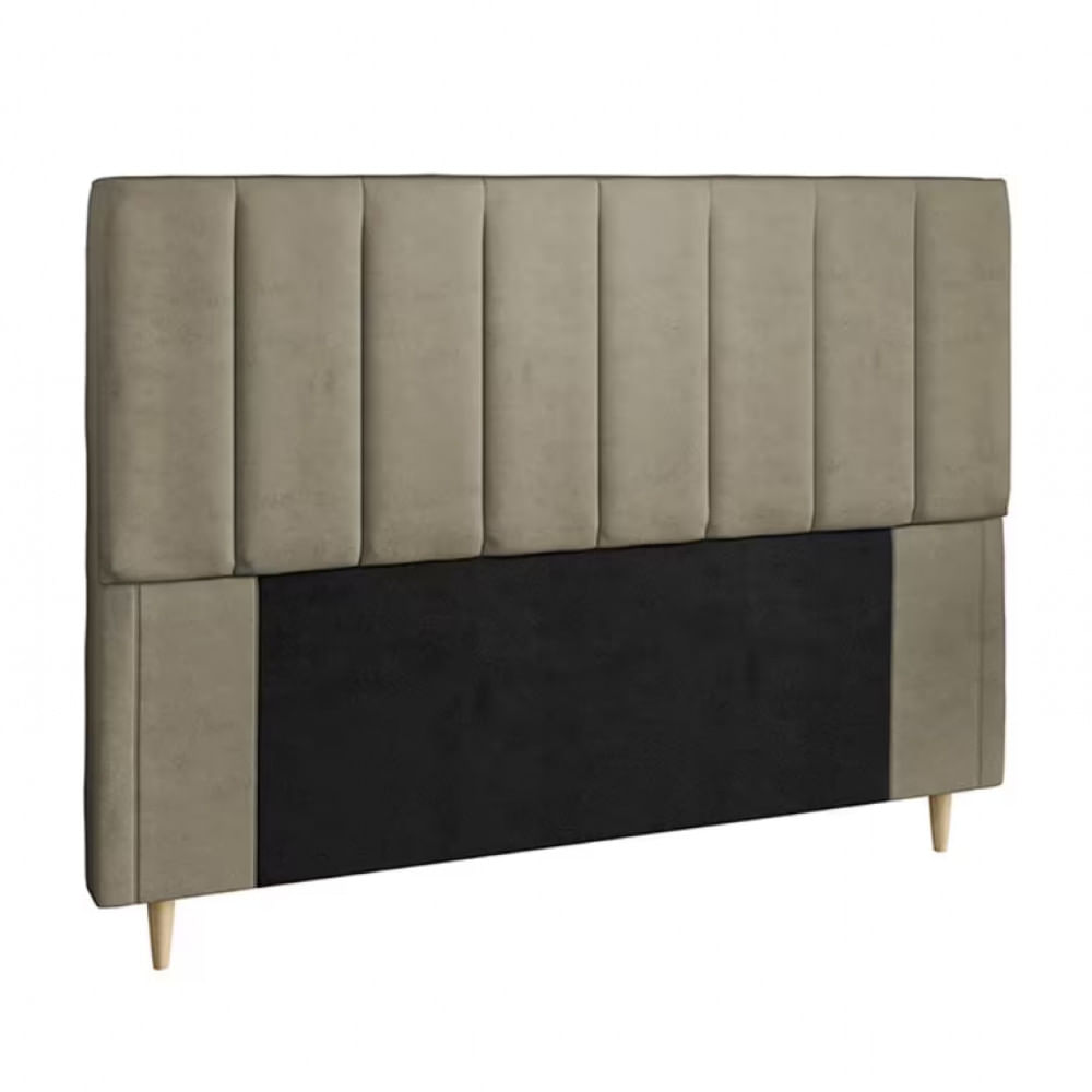 Cabeceira Para Cama Box Queen Dobuê Veneza Com Revestimento Em Veludo
