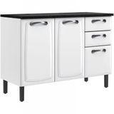 Balcão Triplo Itatiaia New Premium Com 3 Portas, 2 Gavetas E 3 Prateleiras - 120cm De Largura