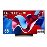 Smart TV LG 55 OLED4K evo OLED55C4 com processador AI α9 Gen7, Wi-Fi, Bluetooth, webOS, 120Hz e LG ThinQ AI