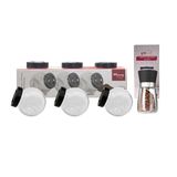 Três Porta Condimentos 150 Ml + Um Moedor 170ml De Vidro