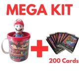 Top Mega Kit Boneco + 200 Cards + Caneca Mario +/- 15 Cm