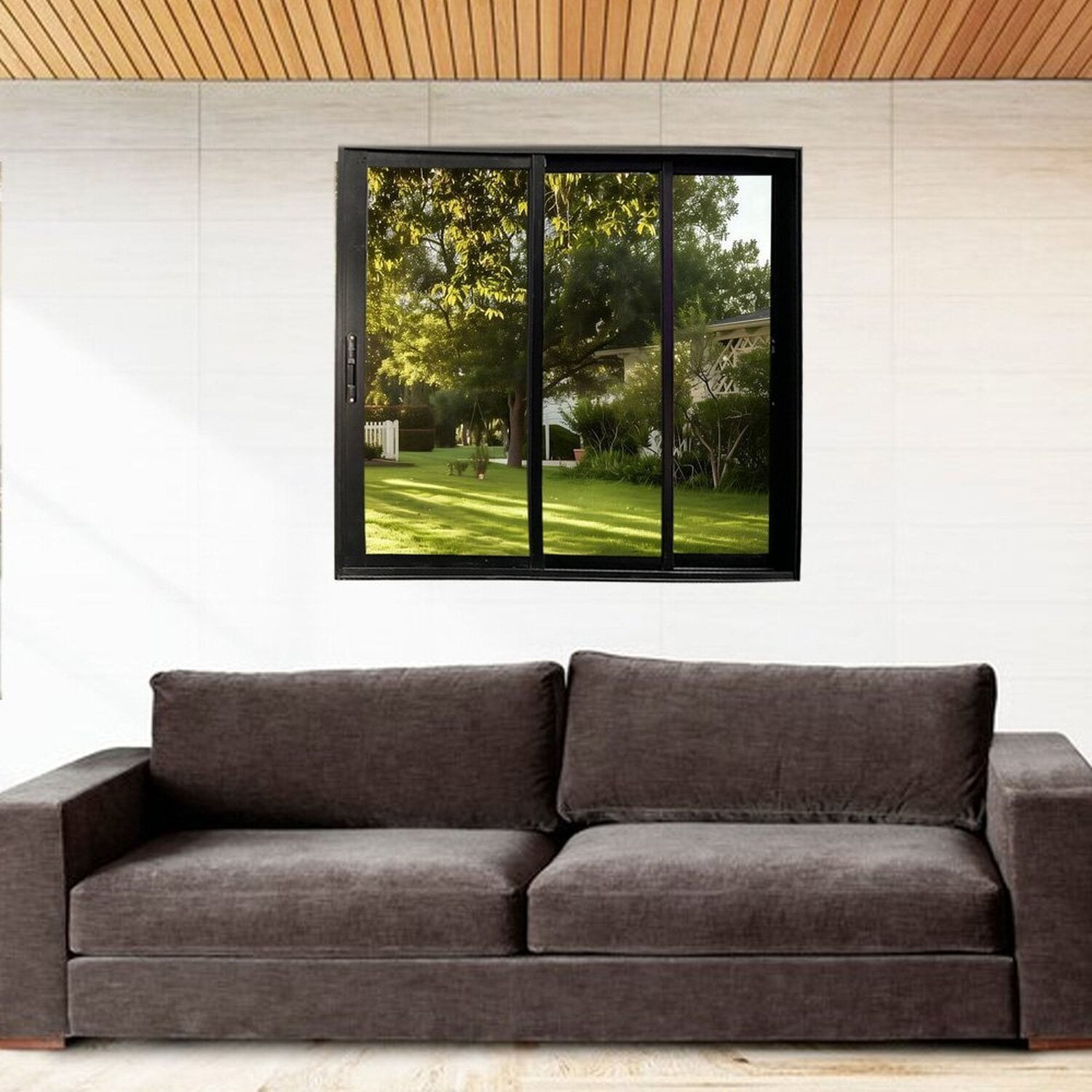 Janela Vitrô 3 Planos Linha 25 120x200 Preto