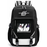 Mochila Huoying Naruto Sasuke De Couro Pu De Grande Capacidade