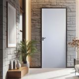 Kit Porta De Madeira Lisa Primer 210x92cm Batente 18cm Uniportas Branco
