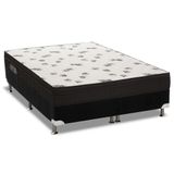 Cama Box Queen: Colchão Espuma D45 Ortobom Light Ortopilow + Base Crc Suede Black(158x198)