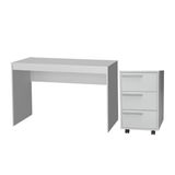 Mesa E Gaveteiro 3 Gavetas Para Escritorio Gamer B29 Branco Novam