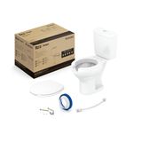 Kit De Bacia Com Caixa Assento Pp Com Abertura Frontal E Complementos De Instalação Acesso Roca I Incepa Branco Brilhante