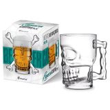 Caneca De Vidro Caveira 380ml- Brasfoot