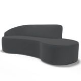 Sofá Living 3 Lugares 230cm Braço Esquerdo Mozart D06 Veludo Cinza - Mpozenato