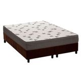 Cama Box Queen: Colchão Espuma D45 Ortobom Light Saúde Ortopilow + Base Crc Suede Brown(158x198)