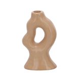 Castiçal Em Cerâmica Marrom 17,5x10,5x6,5cm 19144-g Mart