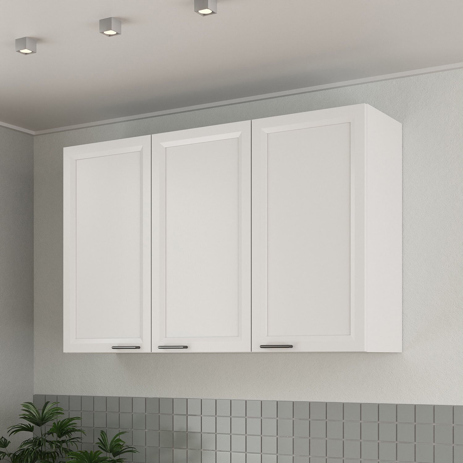 Armário Aéreo Triplo 120cm Soho Cabecasa Madeiramadeira Branco