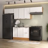 Cozinha Compacta 4 Peças 3 Aéreos 1 Balcão Soho Cabecasa Madeiramadeira Freijó/branco