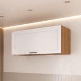 Armario Aéreo Porta Basculante 80cm Soho Cabecasa Madeiramadeira Freijó/branco