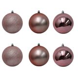 Bolinha De Natal Mix De Modelos C- 6 Peças 10cm- Rose Gold- Chibrali