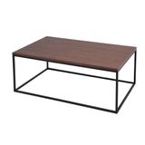 Mesa Grande Centro Sala Orleans Estilo Industrial Metal Madeira Preto/chocolate