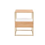 Mesinha Lucy 1 Gaveta Cabeceira Apoio Lateral Cama Sofa Dourado/damasco